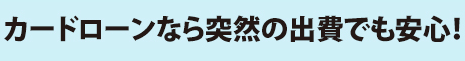 “カードローンなら突然の出費でも安心